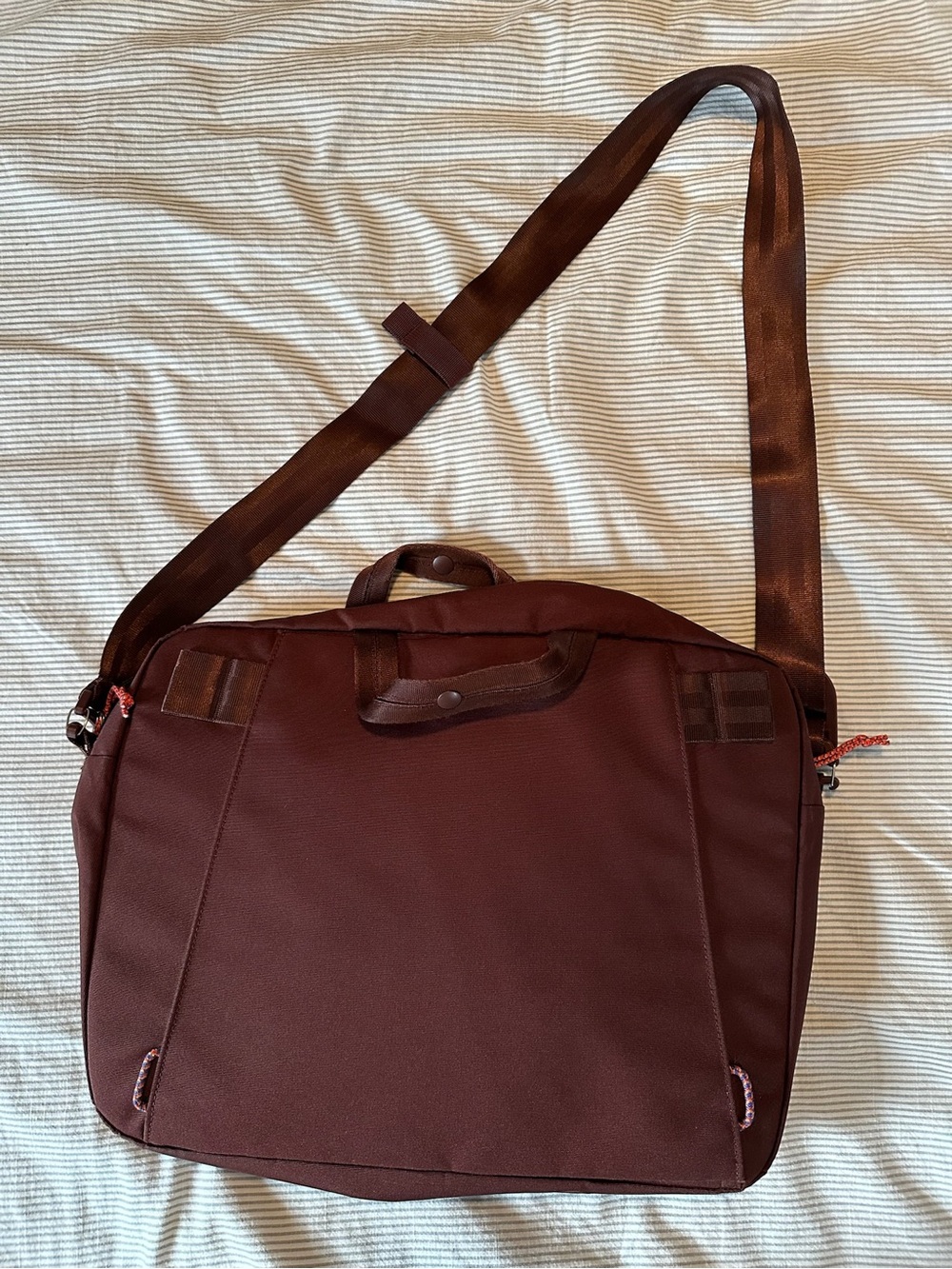 cotopaxi Maroon Messenger Bag with Orange Interior - Picture 2 of 6